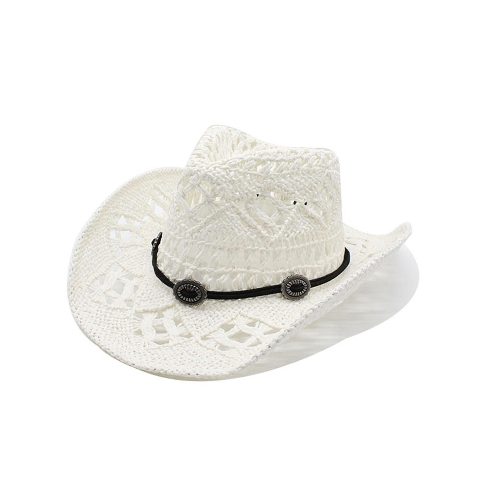 Straw Cowboy Hat - Western Sun Hat with Shapeable Brim TOVOSO Western Cowgirl Hat, Straw Cowboy Hat for Women with  main image 2