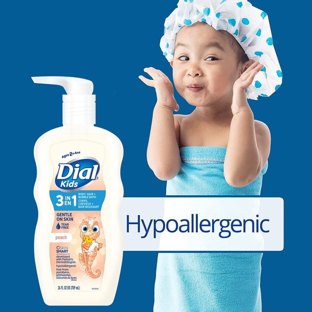 Dial Kids Peach 3IN1 Body, Hair + Bubble Bath, 709mL - Walmart.ca