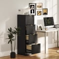 thumbnail image 2 of HOMCOM 4 Drawer File Cabinet Fluted Vertical Filing Cabinet with Lock Black, 2 of 10