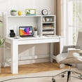 thumbnail image 2 of Gymax Home Office Computer Desk Study Table Writing Workstation Hutch Cable Hole White, 2 of 10