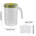 thumbnail image 4 of Dvruxg Plastic Pitcher with Lid, Clear Ice Tea Pitcher for Fridge, Large Water Jug Beverage Pitcher with 3 Water Cup(Green), 4 of 5