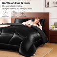 thumbnail image 3 of MR&HM Ensemble de Couette Grand Noir, Satin Réversible, 3 of 8