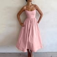 thumbnail image 1 of Robes d'Été pour Femmes 2025 Robe Longue Sans Manches à Bretelles Couleur Unie Dos Nu Ligne A Bandage Maxi Robe Rose m, 1 of 5