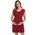 thumbnail image 1 of Fankiway Liquidation de Maternité Robes de Maternité pour Femmes Grossesse Sans Manches Col Rond Robe de Couleur Unie Grande Taille Vêtements de Maternité en Liquidation, 1 of 7