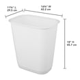 thumbnail image 4 of Sterilite 34 L Rectangular Wastebasket, Large Open Plastic Trash Can with Sleek Design, Ideal for Kitchen, White, 4 of 5