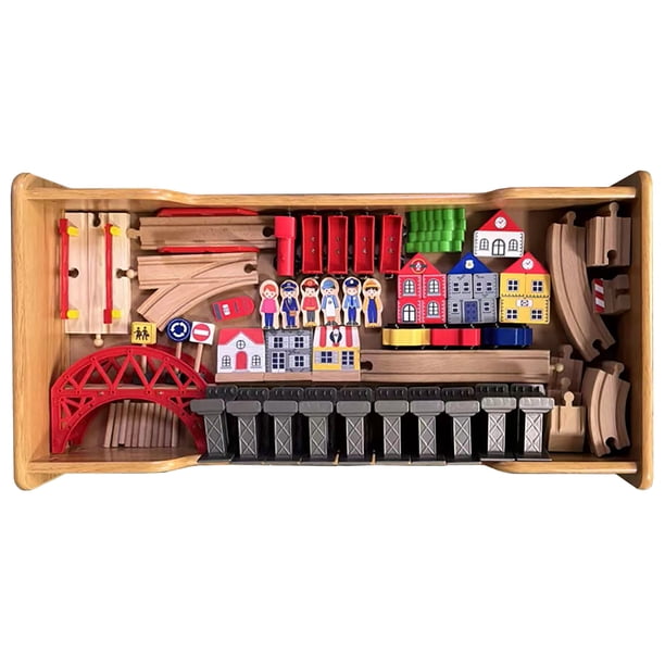 Pilipane - Rails De Train En Bois Hêtre - 10, 14 Ou 20 Pièces, éducatif, Pour Tout-petits
