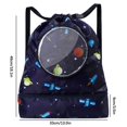 thumbnail image 2 of Drawstring Oxford Swim Backpack Water-Resistant Wet Separation Colorful Cute Animal Print Pvc Storage Bag Gifts For Boy Girl Children, 2 of 12