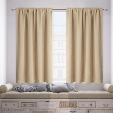 TIMIFIS Rideaux Occultants pour Chambre, Isolés Thermiquement avec Doublure Noire, Rideaux Assombrissants pour Salon, Cuisine, Chambre, Fenêtre (L37.8 x H71.65 Pouces, Beige)