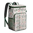 thumbnail image 1 of Tropical Flower and Leaves Insulated Cooler Backpack, Leakproof Waterproof Lunch Backpack for Beach Vacations, Camping, 1 of 6