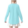 thumbnail image 4 of Curenmufel T-Shirt de Compression pour Filles T-Shirt à Col Rond pour Fille Manches Longues Coupe Ajustée Hauts de Fête Taille 11-12 (Bleu, 11-12 Ans), 4 of 7