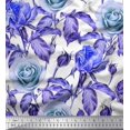 thumbnail image 1 of Soimoi Georgette Viscose Fabric Leaves & Rose Flower Print Fabric by The Yard 42 Inch Wide, 1 of 3
