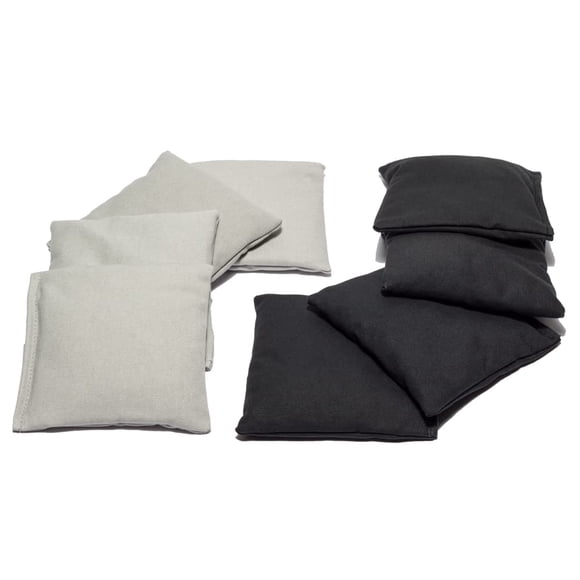 SC Cornhole Games Weather Resistant Cornhole Bags (Set of 8) - Professional Regulation Size- Use on Pro Corn Hole Boards or Bean Bag Toss Sets (Black/Grey)