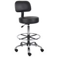 thumbnail image 1 of Nicer Furniture Caressoft Black Medical Drafting Stool with Back Cushion, 1 of 1