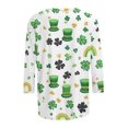 thumbnail image 4 of Mceream T-Shirt de la Saint-Patrick à Manches 3/4 pour Femme, Blouses à Col Rond, Décontracté, Vacances, Trèfle Irlandais, T-Shirts Graphiques, Tunique d'Été Amusante, Hauts de Festival, Grande Taille, Vert, TG, 4 of 5