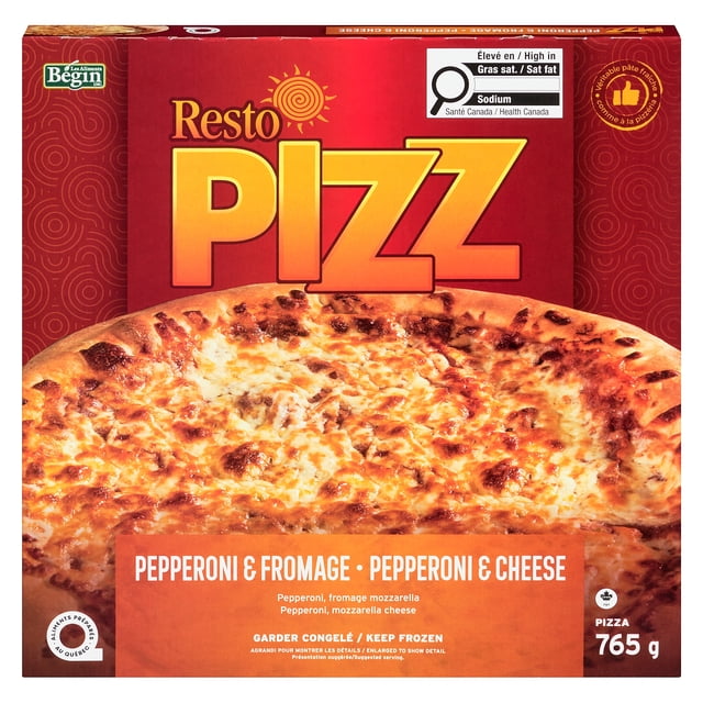 Resto PIZZ Pepperoni & Cheese Frozen Pizza, 765g (Contains : Wheat, Soy, Milk), Pepperoni & Cheese 765g