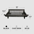 thumbnail image 3 of Panacea Products Corp 18 Blk Cast Iron Grate 15418 Fireplace Grates & Andirons, 3 of 5