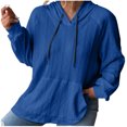 thumbnail image 1 of cfhntfmh Womens Hoodies Fall Fashion 2024 Drawstring Sweatshirts Pullover Long Sleeve Solid Color Fall Outfits, 1 of 5