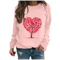 thumbnail image 2 of Qertyioot T-Shirt Graphique pour Femmes de la Saint-Valentin à Manches Longues, Haut à Col Rond Imprimé, Chandail Décontracté, 2 of 6