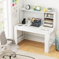 thumbnail image 4 of Gymax Home Office Computer Desk Study Table Writing Workstation Hutch Cable Hole White, 4 of 10