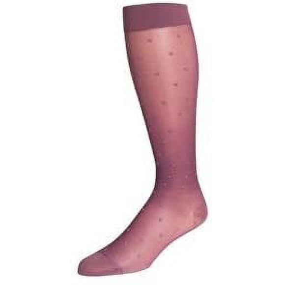 Dr Comfort Rejuva Plum Sheer Dot Knee High 15/20 Women's Medium