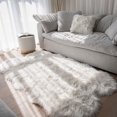 thumbnail image 2 of Gouchee Home Edinburgh Premium Plush Faux Fur Large Fluffy Area Rug, White 3' 5" x 5’ 9", 2 of 2