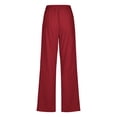thumbnail image 4 of Timegard Womens Cotton Linen Pants Elastic Waisted Drawstring Straight Leg Solid Color Casual Pants, 4 of 5