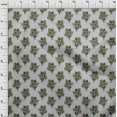 thumbnail image 3 of oneOone Polyester Lycra Fabric Leaves & Floral Block Printed Fabric 1 Yard 56 Inch Wide, 3 of 4