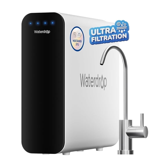 Waterdrop TSU 0.01μm Ultra-Filtration Under Sink Water Filter System, 3-Stage High Capacity, USA Tech, Smart Panel, No Waste Water, 2 Years Lifetime