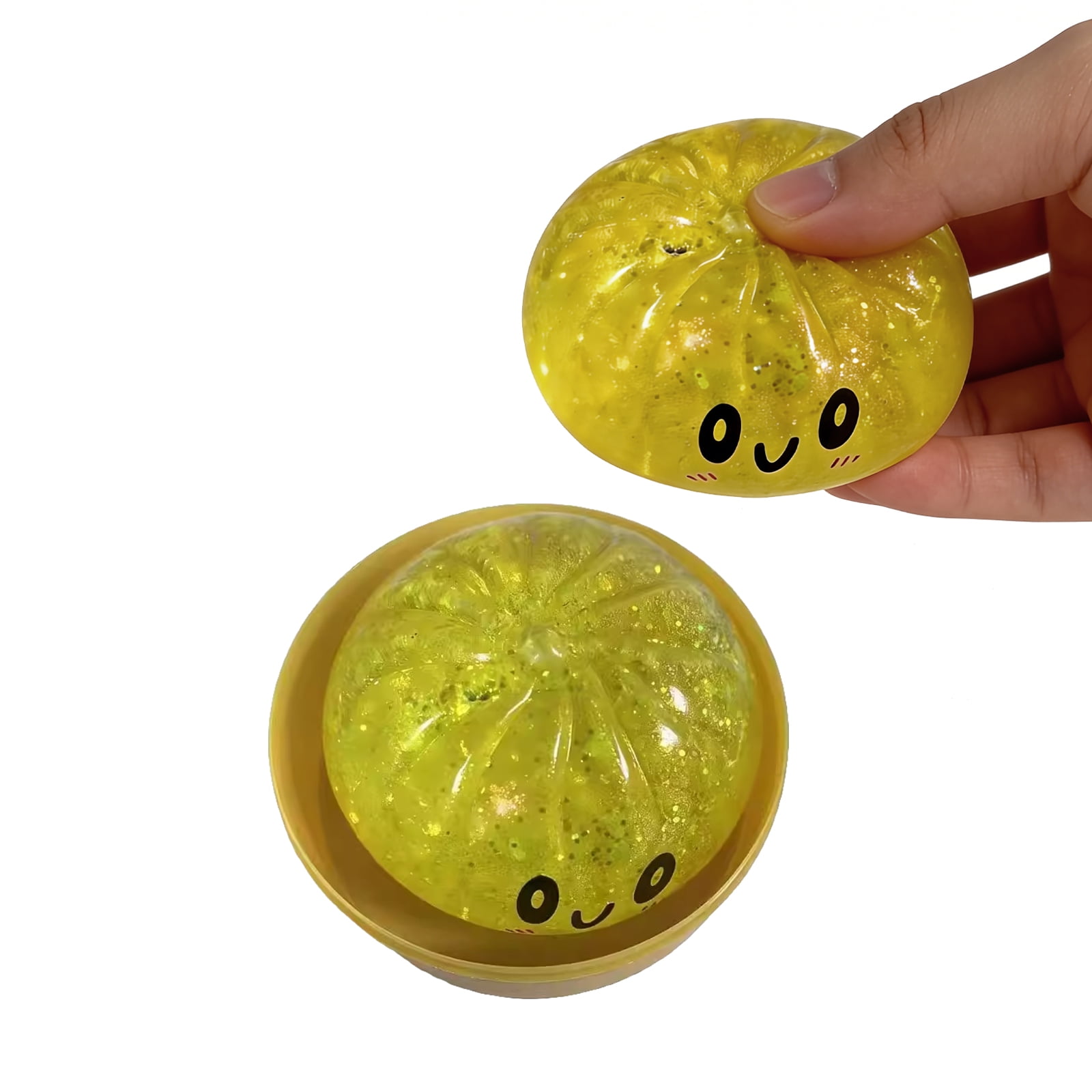 12 squishy raviolis pailletés nouvelle mini jouet boule anti-stress sensoriel extensible, jouet de bureau fourni avec cuiseur vapeur - Jeux - Jouets