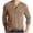 Khaki, variant on hotojiny Men's Long Sleeve Henley Shirts Comfortable Button Fall Casual T-Shirts Loose Fit Colorblock Soft Work Office Tops