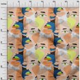 thumbnail image 3 of oneOone Rayon Light Beige Fabric Abstracts Dress Material Fabric Print Fabric By The Yard 56 Inch Wide, 3 of 5