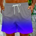 thumbnail image 4 of FAIWAD Mens Gradient Shorts Quick Dry Elastic Waist Beach Shorts Workout Sports Lightweight Sweatpant, 4 of 9