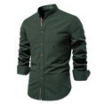 thumbnail image 1 of RXIRUCGD Chemise Blouse Décontractée pour Homme à Manches Longues, Couleur Unie, Col Rabattu, Vert Armée, Taille : TG, 1 of 2