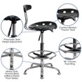 thumbnail image 2 of Vibrant Black and Chrome Drafting Stool with Tractor Seat, 2 of 9