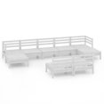 thumbnail image 2 of vidaXL 9 Piece Garden Lounge Set White Solid Wood Pine, 2 of 8