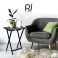 thumbnail image 3 of PJ Wood Plateau Télé Pliant, Ensemble de Table en Bois Portable avec Rangement, Noir, 6 Pcs, 3 of 10