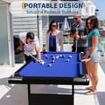 thumbnail image 2 of 6 Ft Billiards Table, Portable Foldable Pool Table, Pool Tables for Full Size, Includes Full Set of Billiard Balls, Cues, Chalk & Brush for Family Game Room, 2 of 9