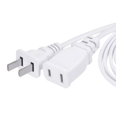 Unique Bargains Câble d'Extension d'Alimentation 2 Broches Longueur 1,5 m Mâle/femelle Cordon d'Extension de Prise Blanc