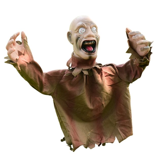 Glowing Effects Halloween Decor Animated for Party for Front Door (White S)