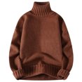 thumbnail image 1 of GigrtiJin Chandails à Col Roulé d'Hiver pour Hommes à Manches Longues, Chandail Uni à Enfiler, Hauts Décontractés Confortables, Chandail Mode, 1 of 3