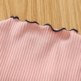 thumbnail image 4 of Cowsor Girls Soft Ribbed Peter Pan Collar Bow T-Shirt Sweet and Ribbed Knit Casua Cute Tops, 4 of 7