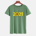 thumbnail image 4 of Hauts d'Été Grande Taille Femmes Décontracté Mode Femmes Manches Courtes Col Rond T-shirt 2021 Haut Imprimé T-shirt Col en V Femmes en Liquidation, 4 of 8