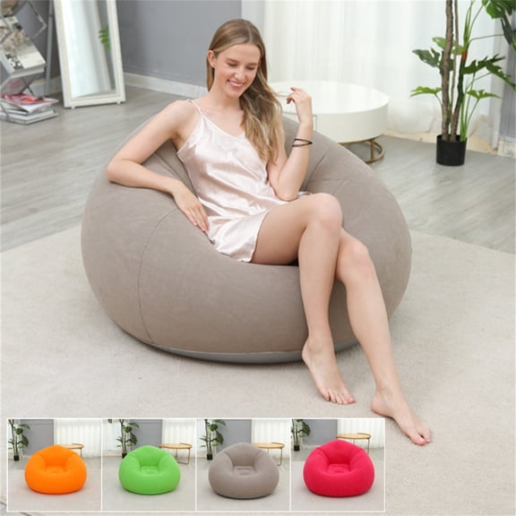Boovnll Bean Bag Chair, Soft Comfortable Portable Foldable Lazy Sofa Polyester Bean Bag Chairs for Adults, Inflatable Chair for Living Room, Bedroom, Reading Room, Bean Bag