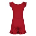 thumbnail image 4 of Girls Swimsuit with Chest Pad Ruffle Trim One Piece Bathing Suit Solid Swimsuits Ruched Sleeveless Swimwear for 7-16 Years, 4 of 7
