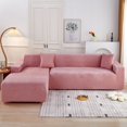 thumbnail image 2 of 2024 Plush Sectional Couch Cover   Stretch L Shape Sofa Covers For Sectional Sofa Set  L Shape Couch Protector Chaise Lounge Covers For Dogs Kids-Gray-1 Seater, 2 of 9