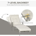 thumbnail image 4 of Outsunny Chaise Longue d'Extérieur avec Design Pliant Blanc Crème, 4 of 10