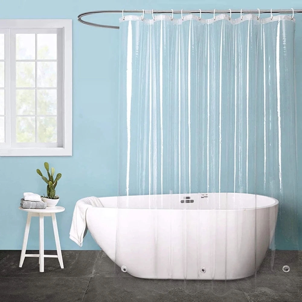 Shower Curtain Liner, 72x72 Clear Curtain Shower Liner, Waterproof Plastic Shower Liner, Cute Lightweight PEVA Shower Curtains for Bathroom with Magnets and 12 Rustproof Metal Grommet Holes
