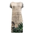 thumbnail image 4 of Birdeem Fashion Women Sexy Round Neck Printing Short Sleeve Slim Drawstring Slitting Dress, 4 of 4