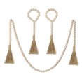 thumbnail image 1 of Labymos 3Pcs/Set Wooden Beaded Garland with Tassel Rustic Look Farmhouse Style Wall Tray Decoration, 1 of 6