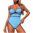 thumbnail image 1 of Slimming One Piece Swimsuit for Womens Cute Ruched Tummy Control Bathing Suit Sexy Cutout Modest Swimsuits, 1 of 4